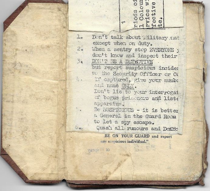 Page from his service book