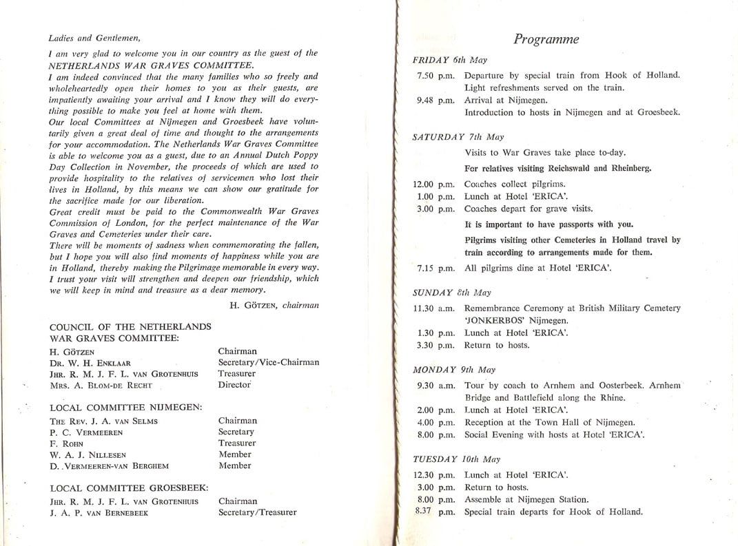 Programme 100th Pilgrimage Nijmegen