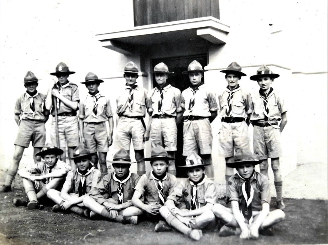 1936 Scout groep Padraig Culligan 3e van links op voorgrond 