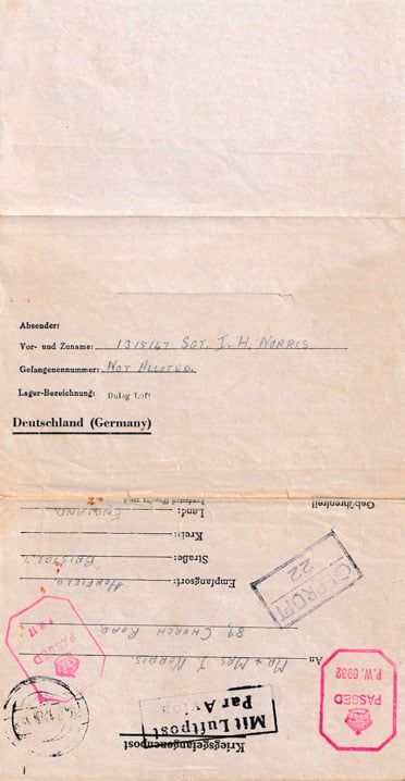 Letter from Ivor Norris to parents