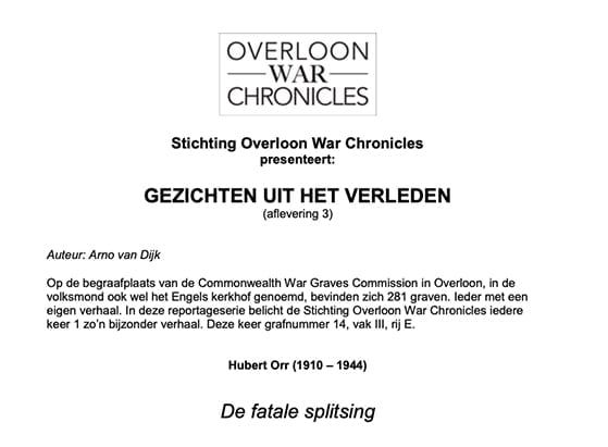 Gezichten uit het verleden Hubert Orr aflevering 3