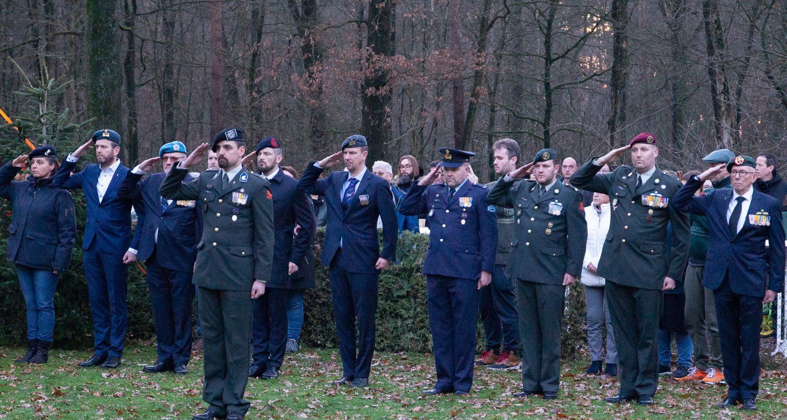 Christmas Overloon War Cemetery 2022 veterans saluting