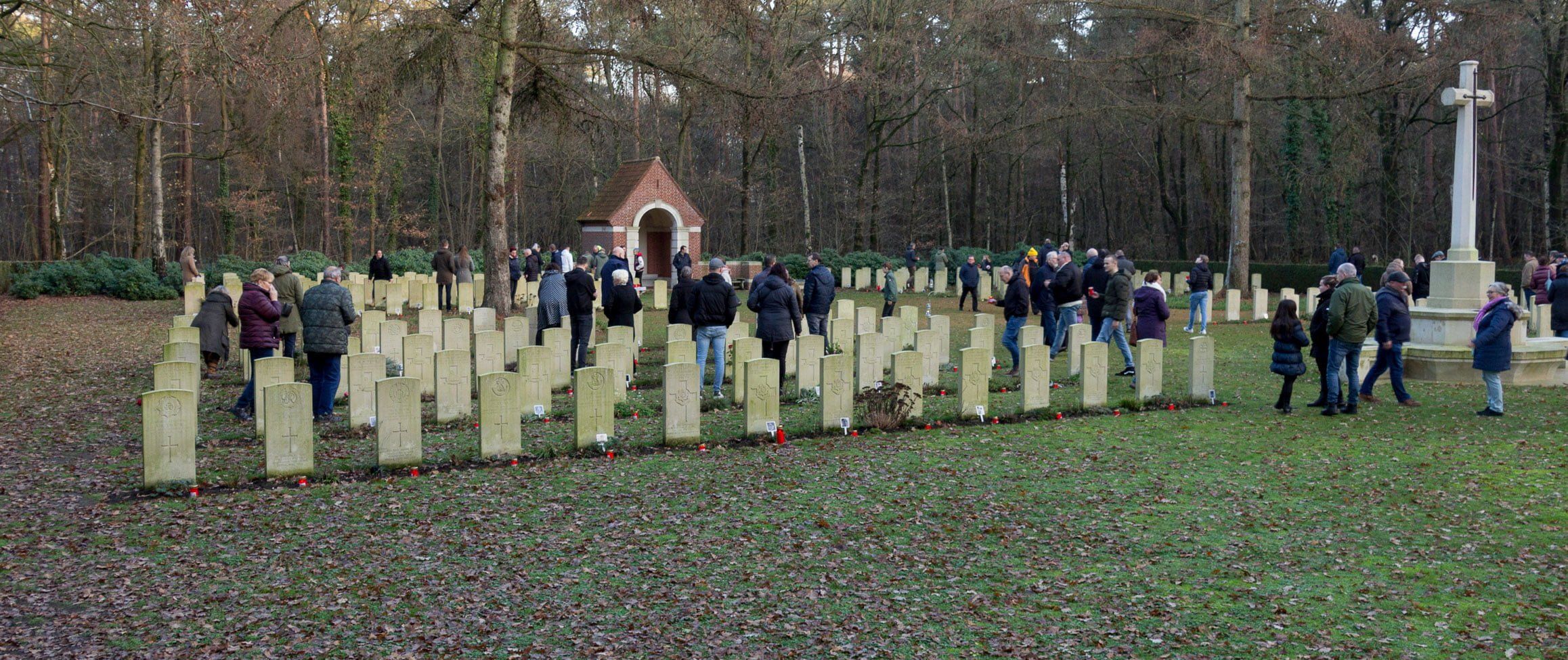 Christmas Overloon War Cemetery 2022 lights at the graves