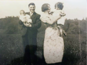 Frederick Harrington with sister and children