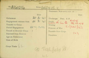 Kazimeras Dapkus casualty card