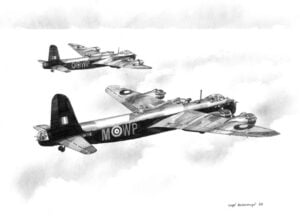 Short Stirling Drawing (Air-to-Air) copyright Ivan Berryman