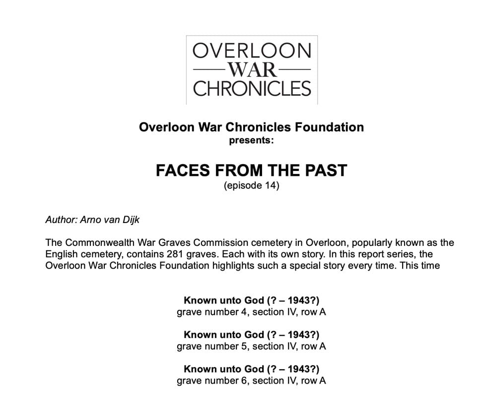 Mystery of the three airmen
