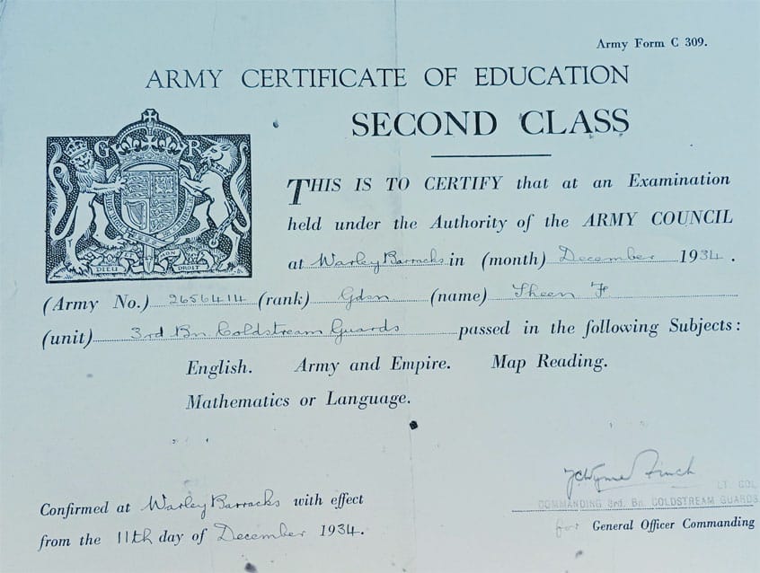 Army Certificate Second Class